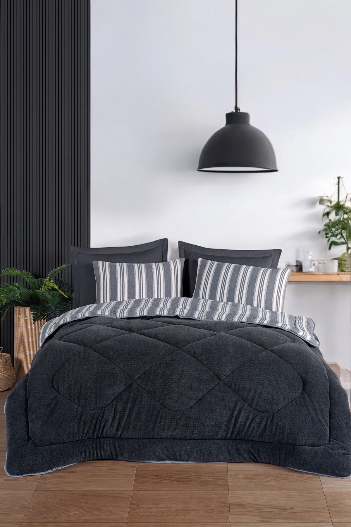 pepuza Comfort Set Wellsoft Yorganlı 2 Parça Tek Kişilik GentleTouch Antrasit