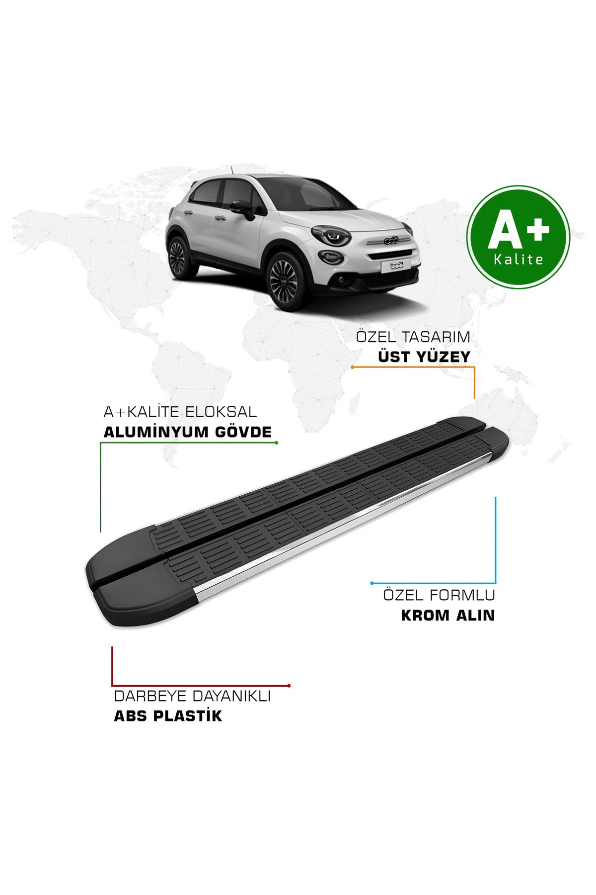FA OTO AKSESUAR Fiat 500X Yan Basamak 2014 Model ve Sonrası S-Line