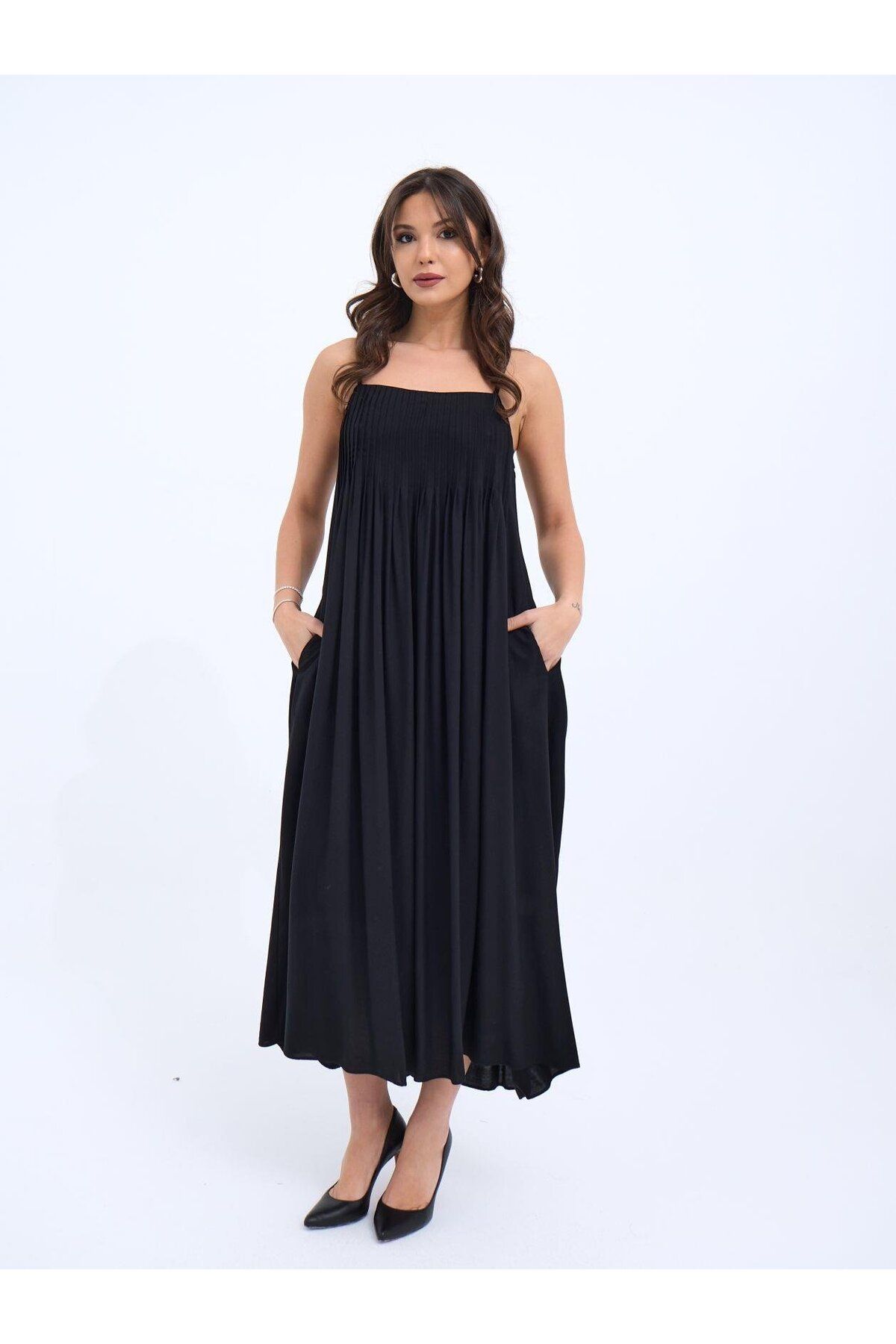 ARUZ MODA 6806 ELBİSE-SİYAH
