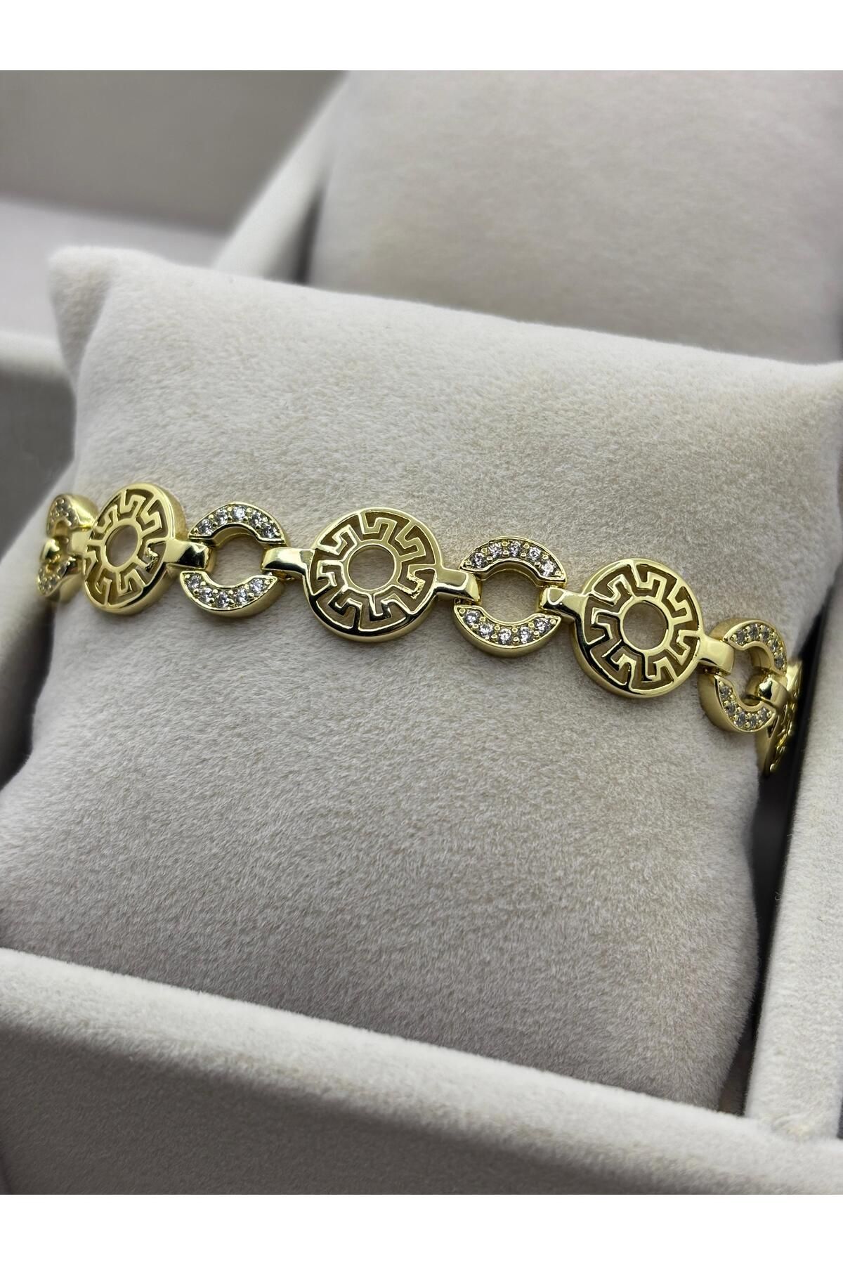 Damlanın Dolabı 14K Altın Kaplama Kuyum Model Bileklik