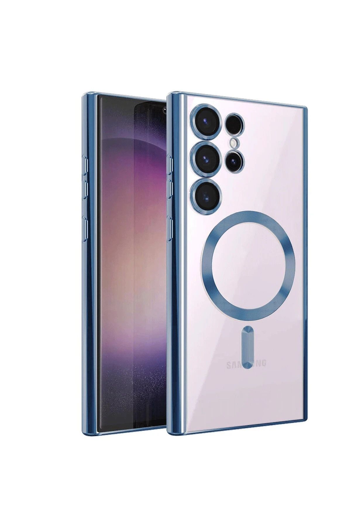 NewFace Samsung Galaxy S22 Ultra Kılıf Kross Magneticsafe Kapak - Sierra Blue WLZOR