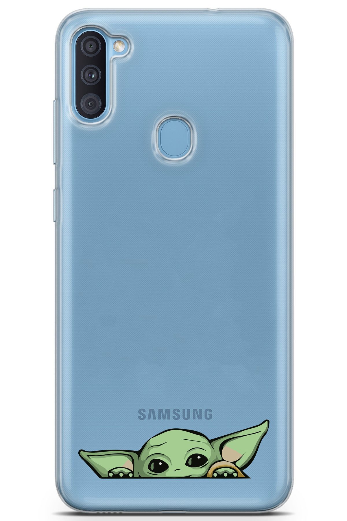 moonset Samsung Galaxy A11 / M11 Uyumlu Yoda Tasarımlı Baskılı Şeffaf Telefon Kılıfı
