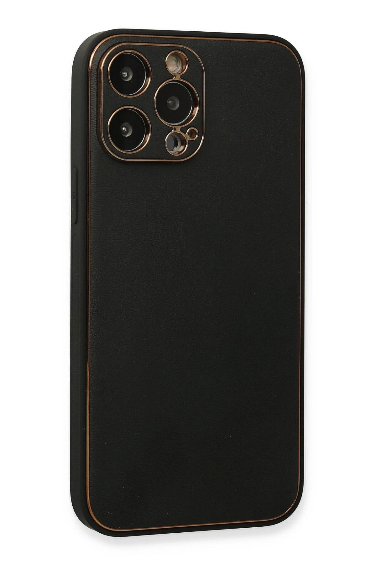 NewFace iPhone 13 Pro Max Kılıf Coco Deri Silikon Kapak - Siyah SVLRS