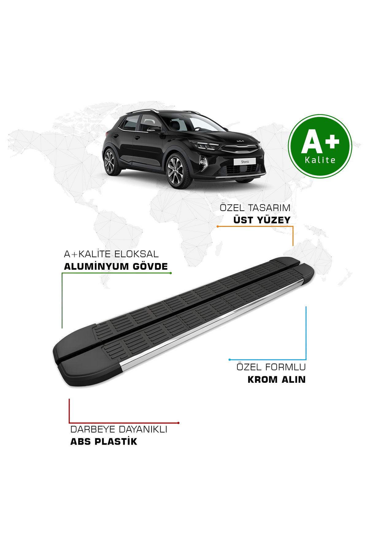 FA OTO AKSESUAR Kia Stonic Yan Basamak 2022 Model ve Sonrası S-Line