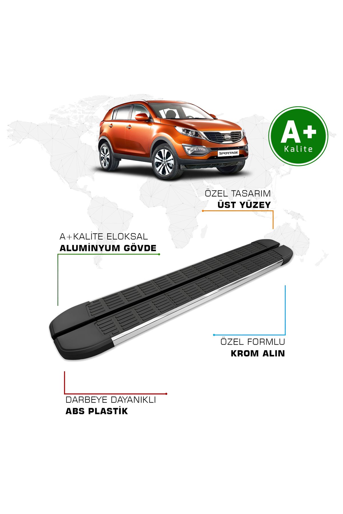 FA OTO AKSESUAR Kia Sportage Yan Basamak 2010 – 2016 Model S-Line