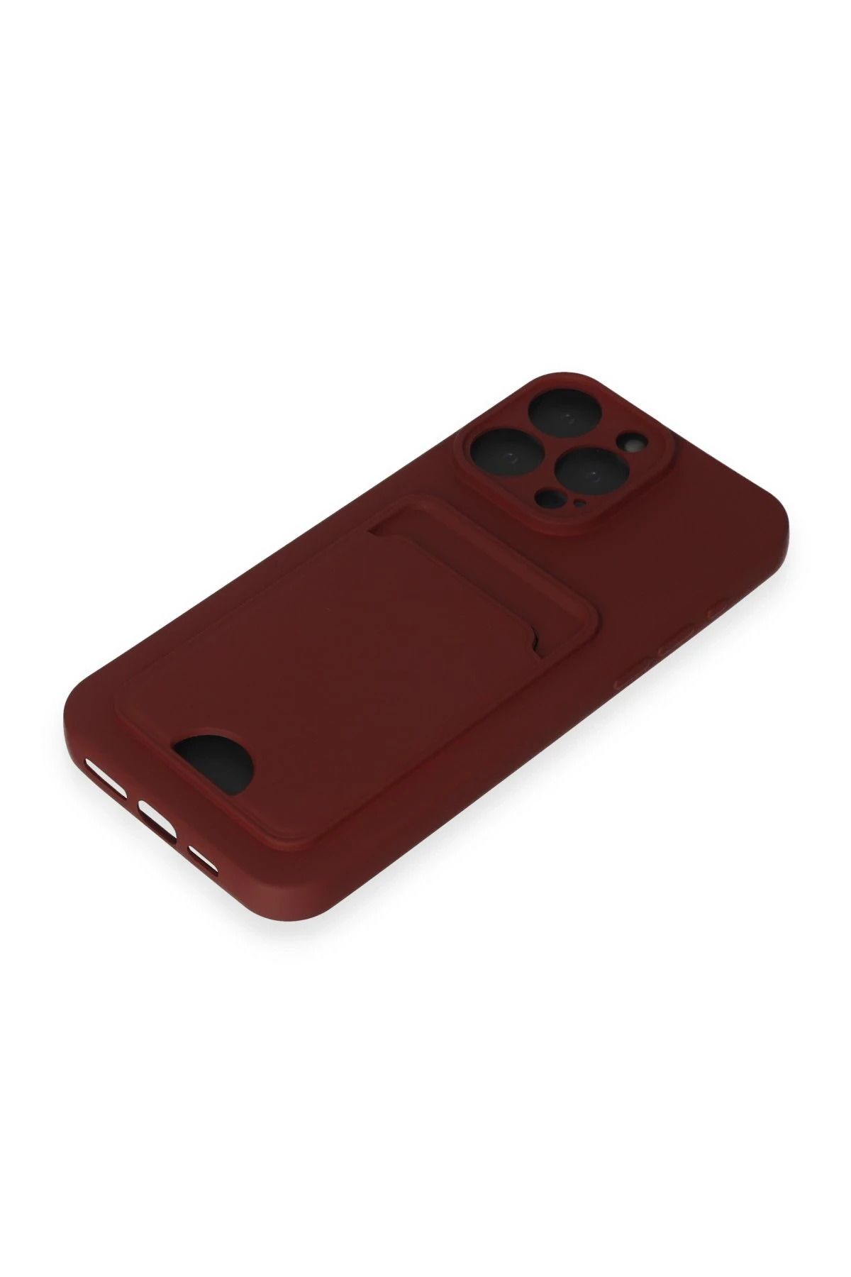 NewFace iPhone 15 Pro Max Kılıf Kelvin Kartvizitli Silikon - Bordo BSTMY