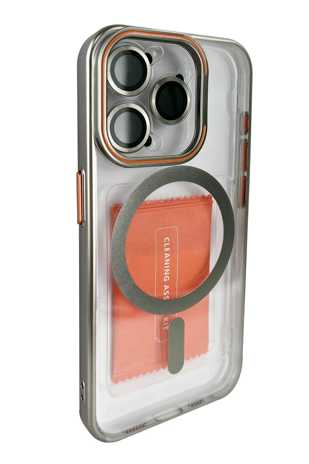 Joko iPhone 14 Pro Crown Lens Standlı Magsafe Kapak - Titan Gri NRMSA