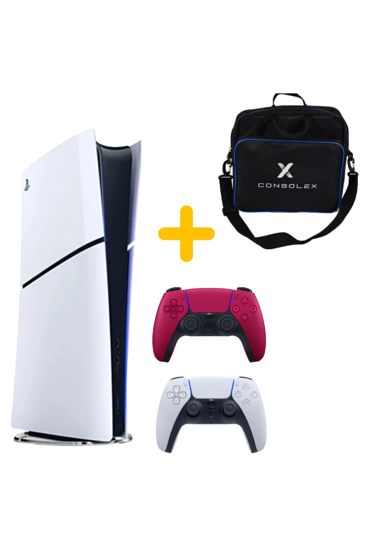 Sony Playstation 5 - CFI 2016 Avrupa - Slim Dijital Versiyon - Çift Kol (Bordo) + ÇANTA