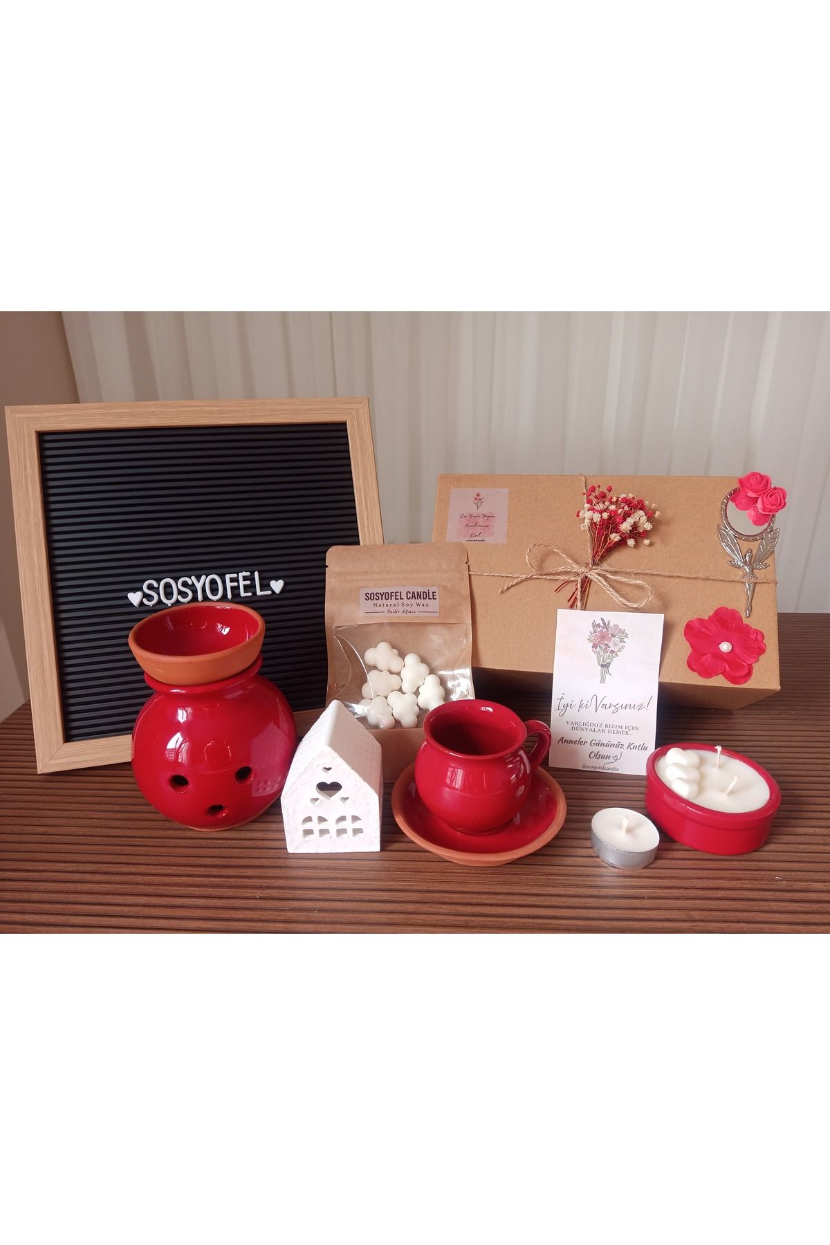 Home Sosyofel Dekoratif Anneler Günü Soya Wax Hediye Keyif Seti