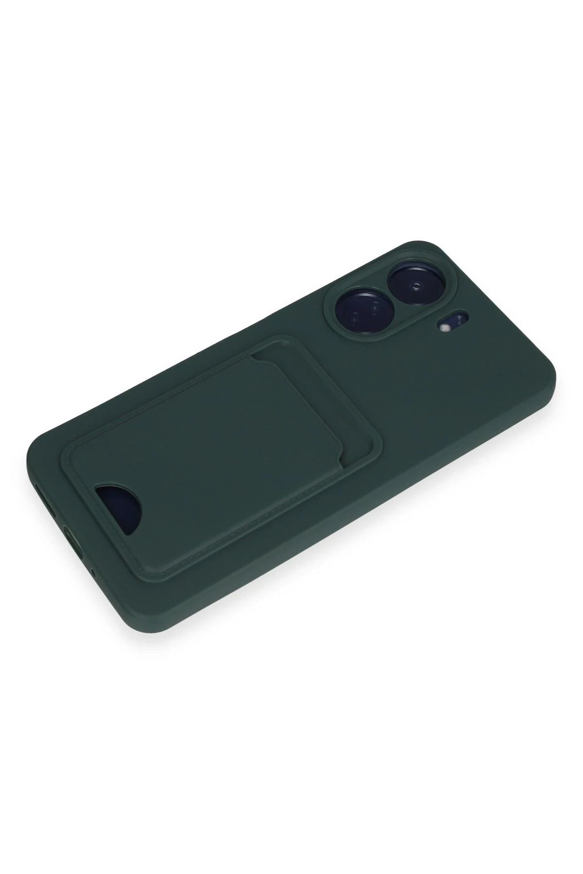 NewFace Xiaomi Redmi 13C Kılıf Kelvin Kartvizitli Silikon - Koyu Yeşil BSTMY