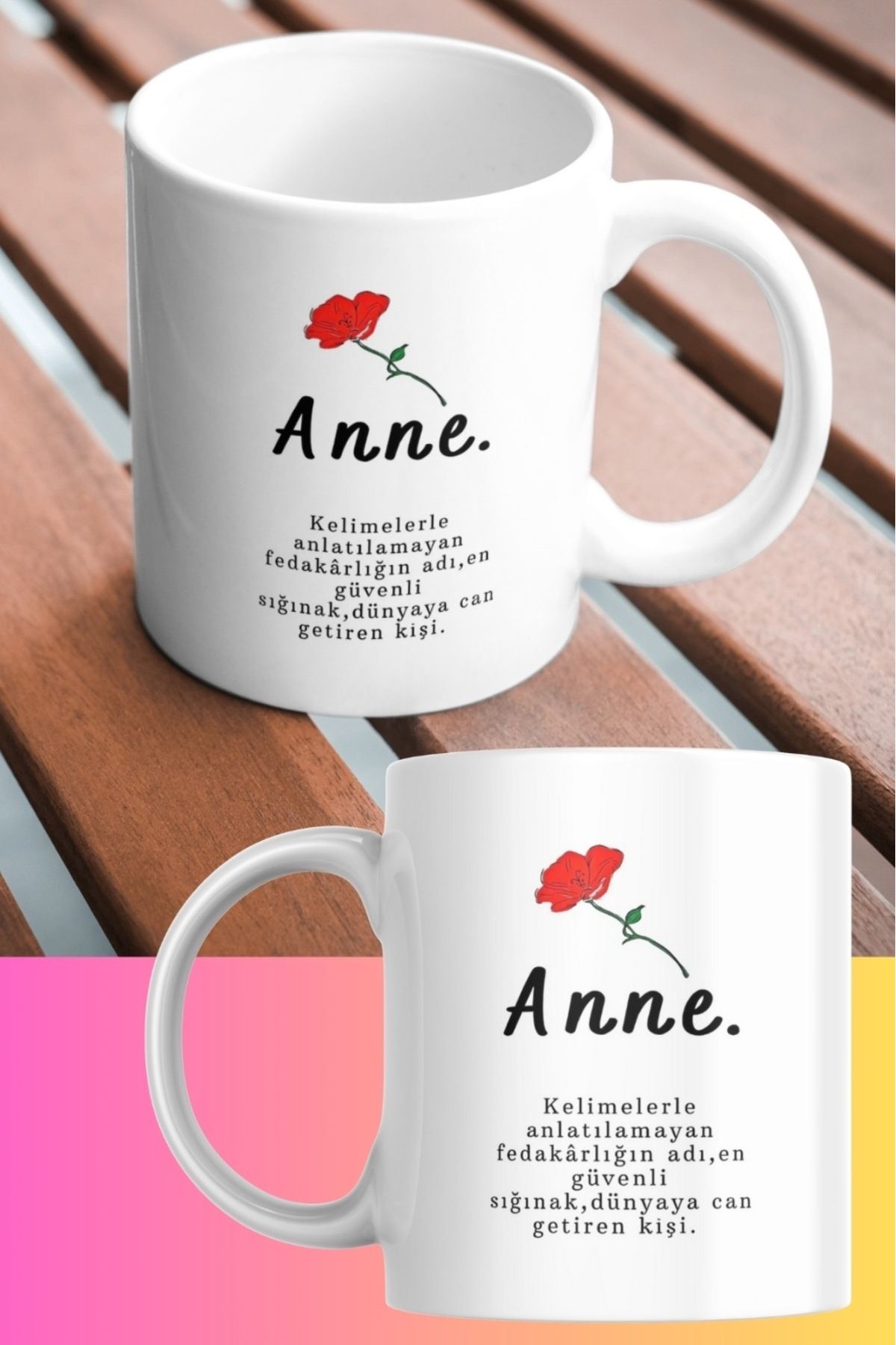 Hediye Gurmesi Anne Baskılı Hediye Porselen Kupa Bardak , Anneye Hediye , Doğum Günü Hediyesi , Anneler Günü