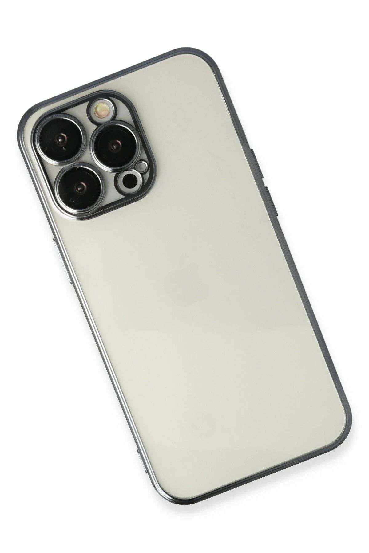 NewFace iPhone 13 Pro Max Kılıf Lensli Silikon - Siyah BSTMY