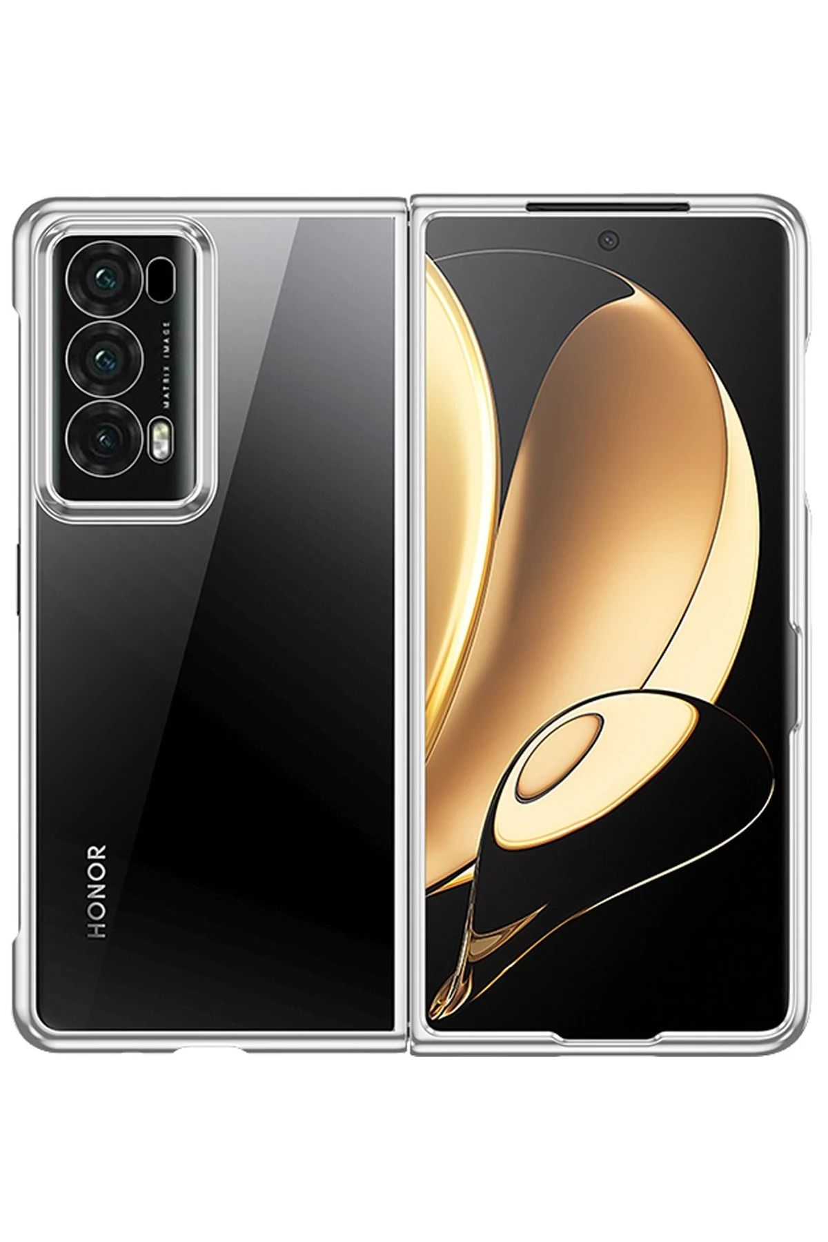 NewFace Huawei Honor Magic V2 Kılıf Jasper Kapak - Gümüş DPMAH