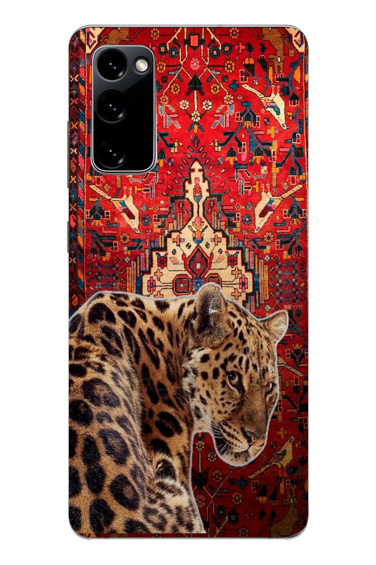 moonset Samsung Galaxy S20 FE Uyumlu Leopar Tasarımlı Baskılı Şeffaf Telefon Kılıfı