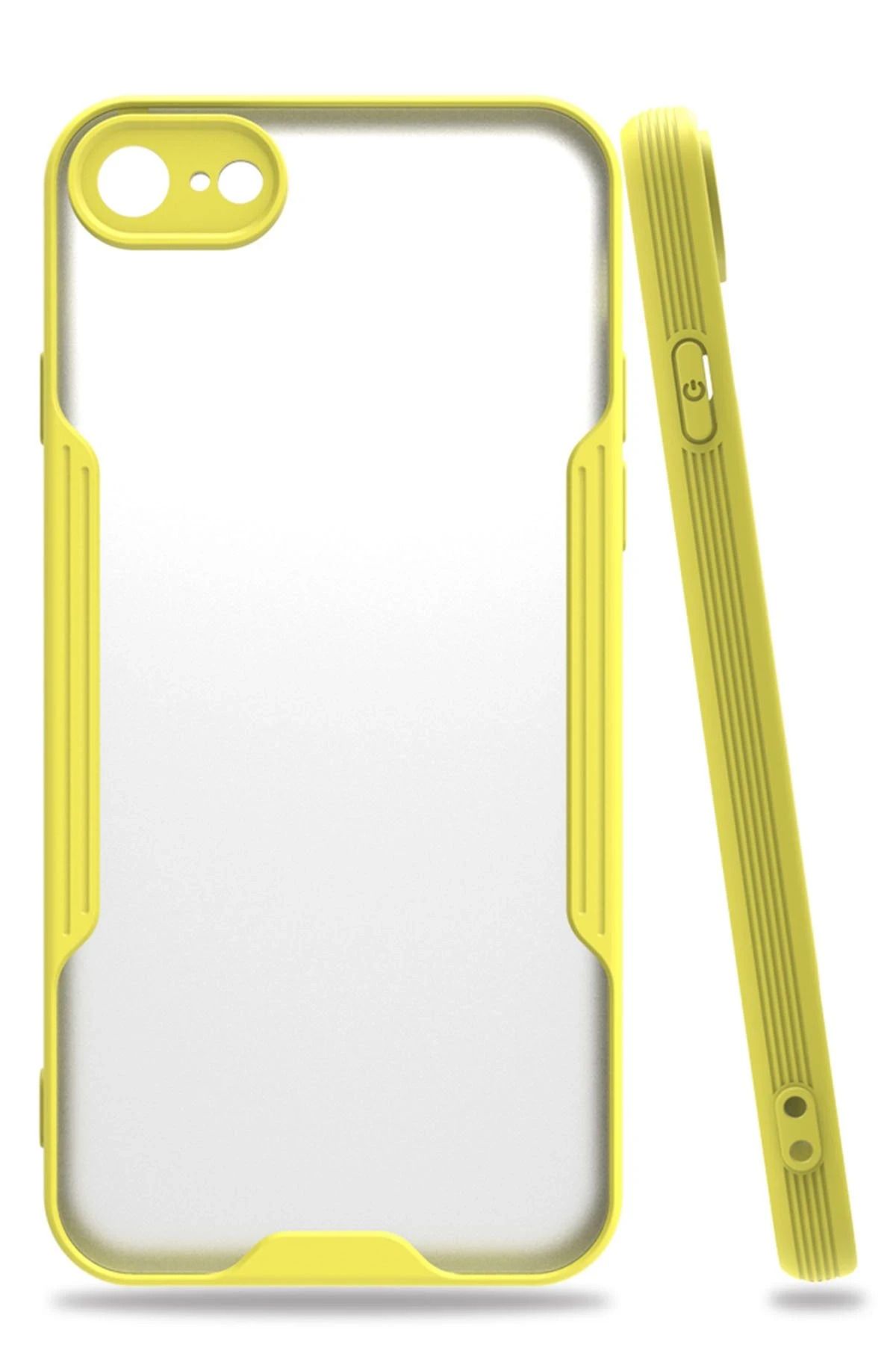 NewFace iPhone 7 Kılıf Platin Silikon - Sarı DPMAH