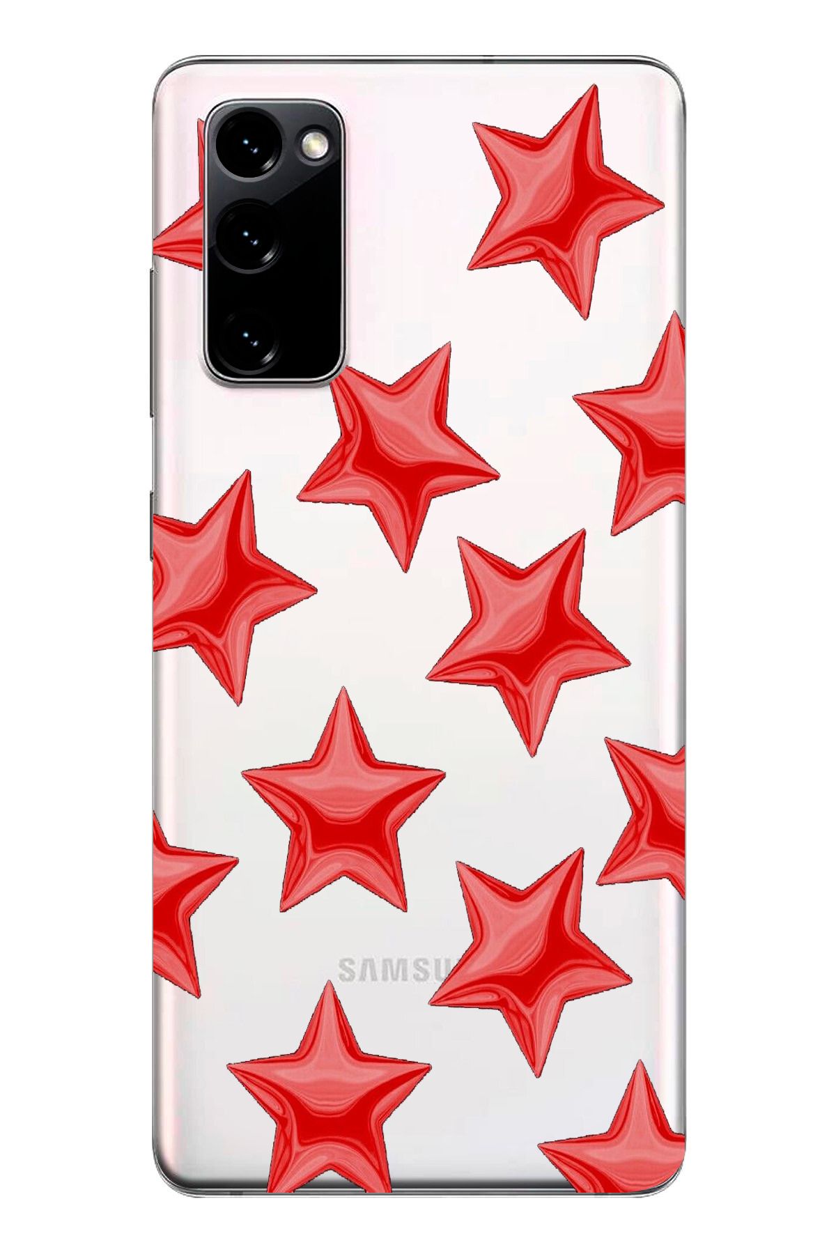 moonset Samsung Galaxy S20 FE Uyumlu Yıldızlar Tasarımlı Baskılı Şeffaf Telefon Kılıfı