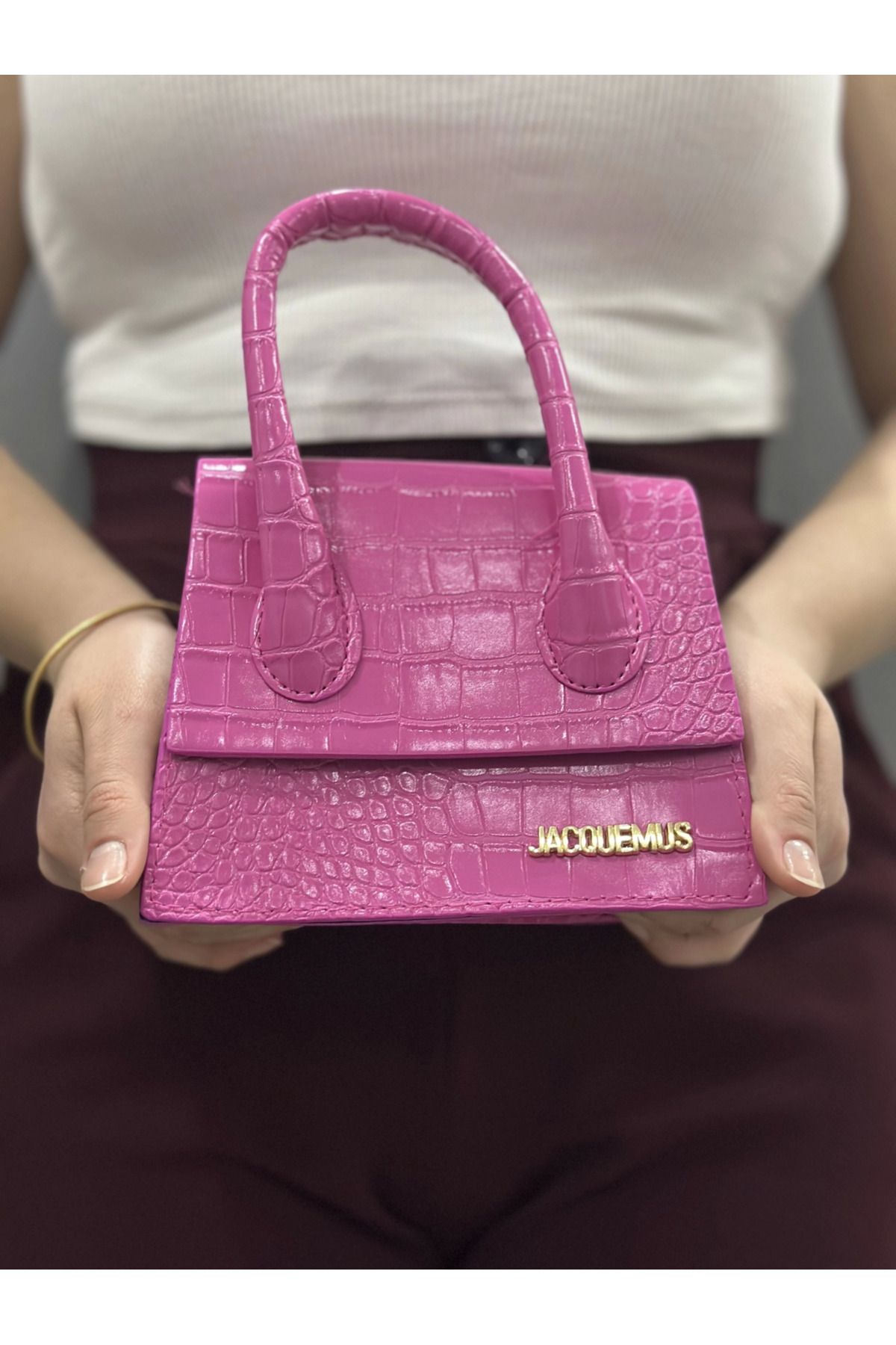 FTA TİCARET Luxe pembe cilt çanta