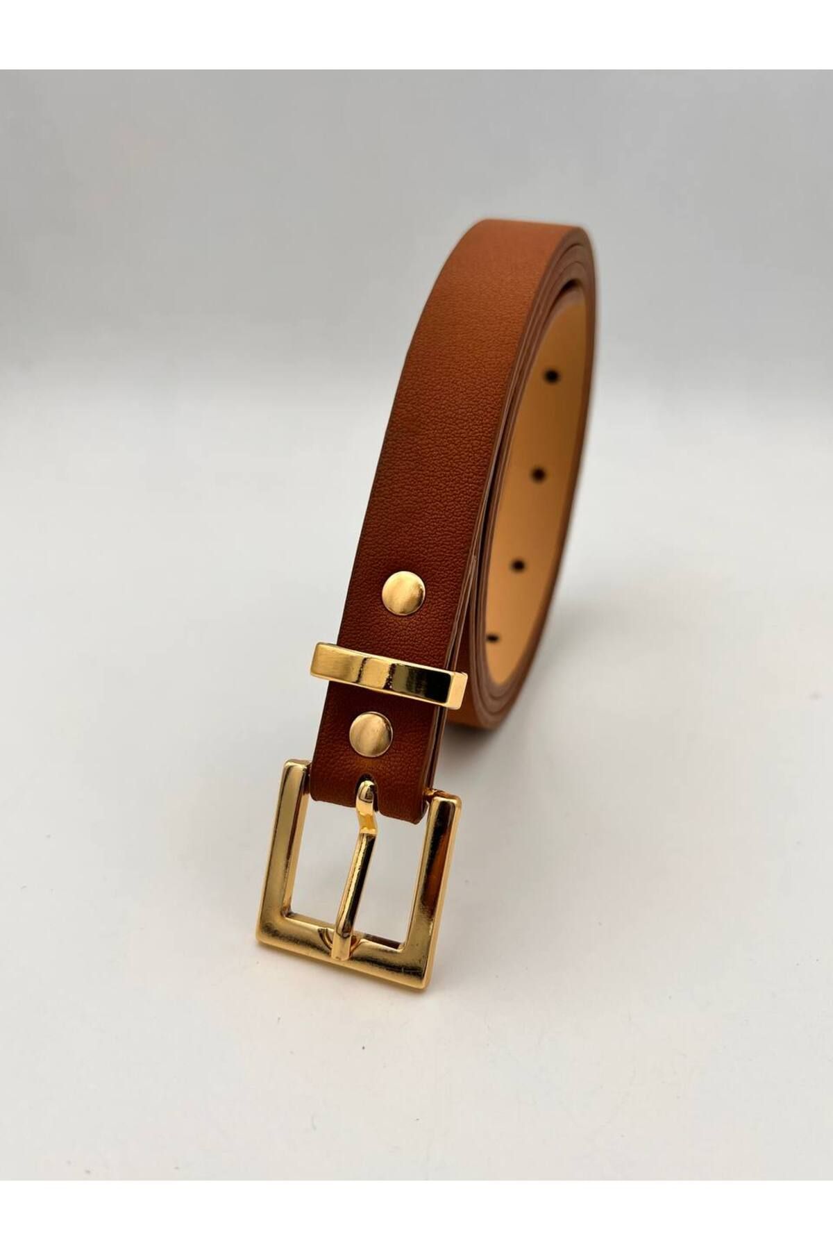 NOİR LUXE 2 Cm Körülü Gold Tokalı Kadın Kemer Pantolon Kemeri Elbise Kemeri Gömlek Kemeri