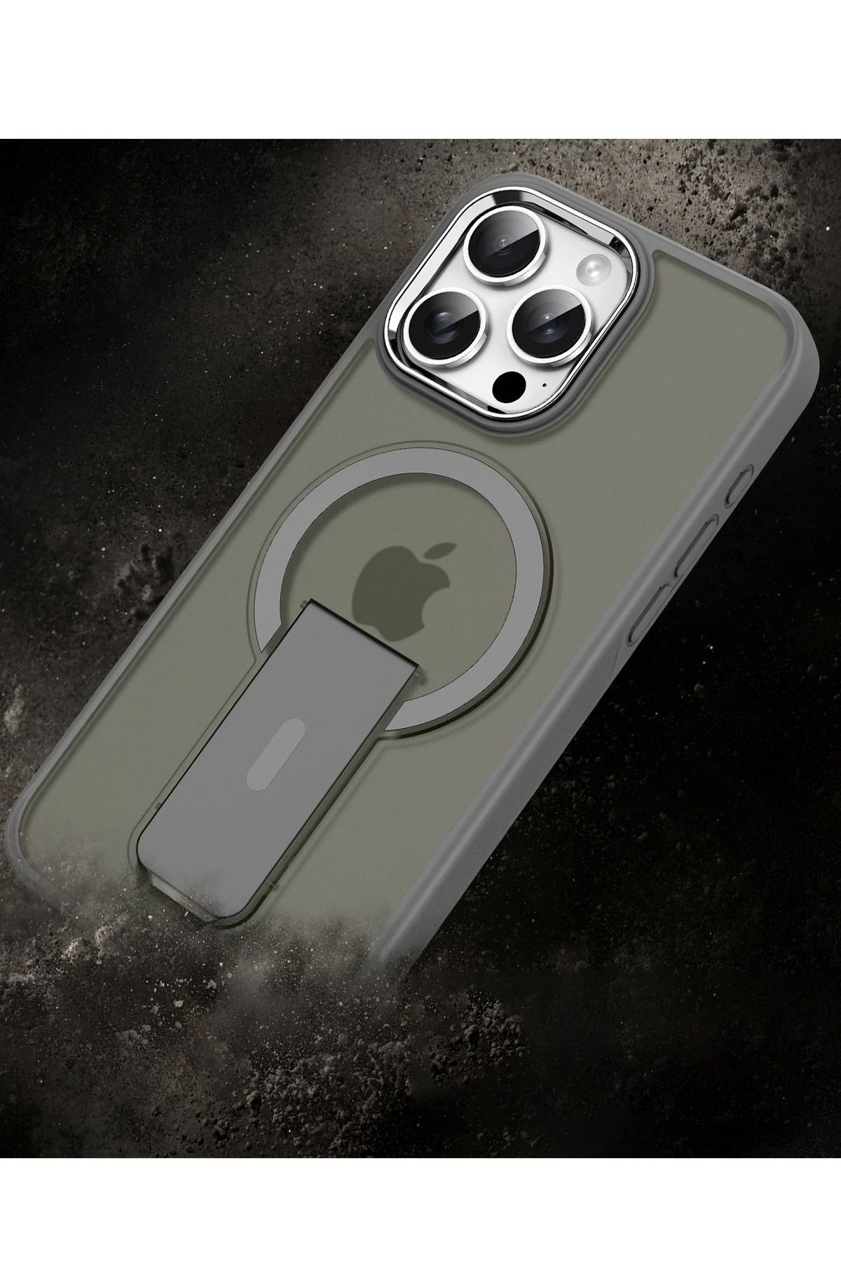NewFace iPhone 12 Tork Magsafe Standlı Kapak - Derin Mor BSTMY