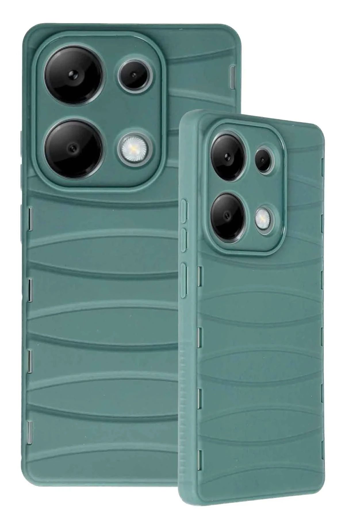 NewFace Xiaomi Redmi Note 13 Pro 4G Kılıf Bibercas Silikon Kapak - Koyu Yeşil SVLRS