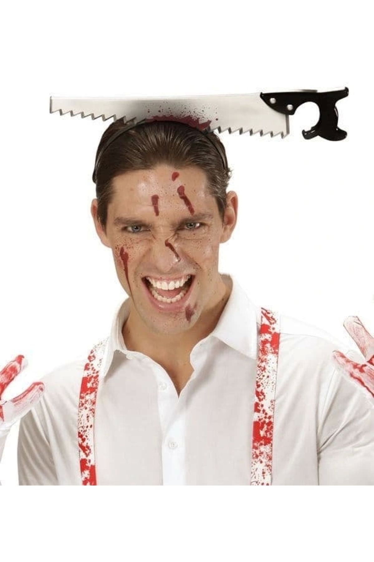 STOREMAX Kafaya Saplanmış Halloween Kanlı Testere Şaka Tacı (5047)