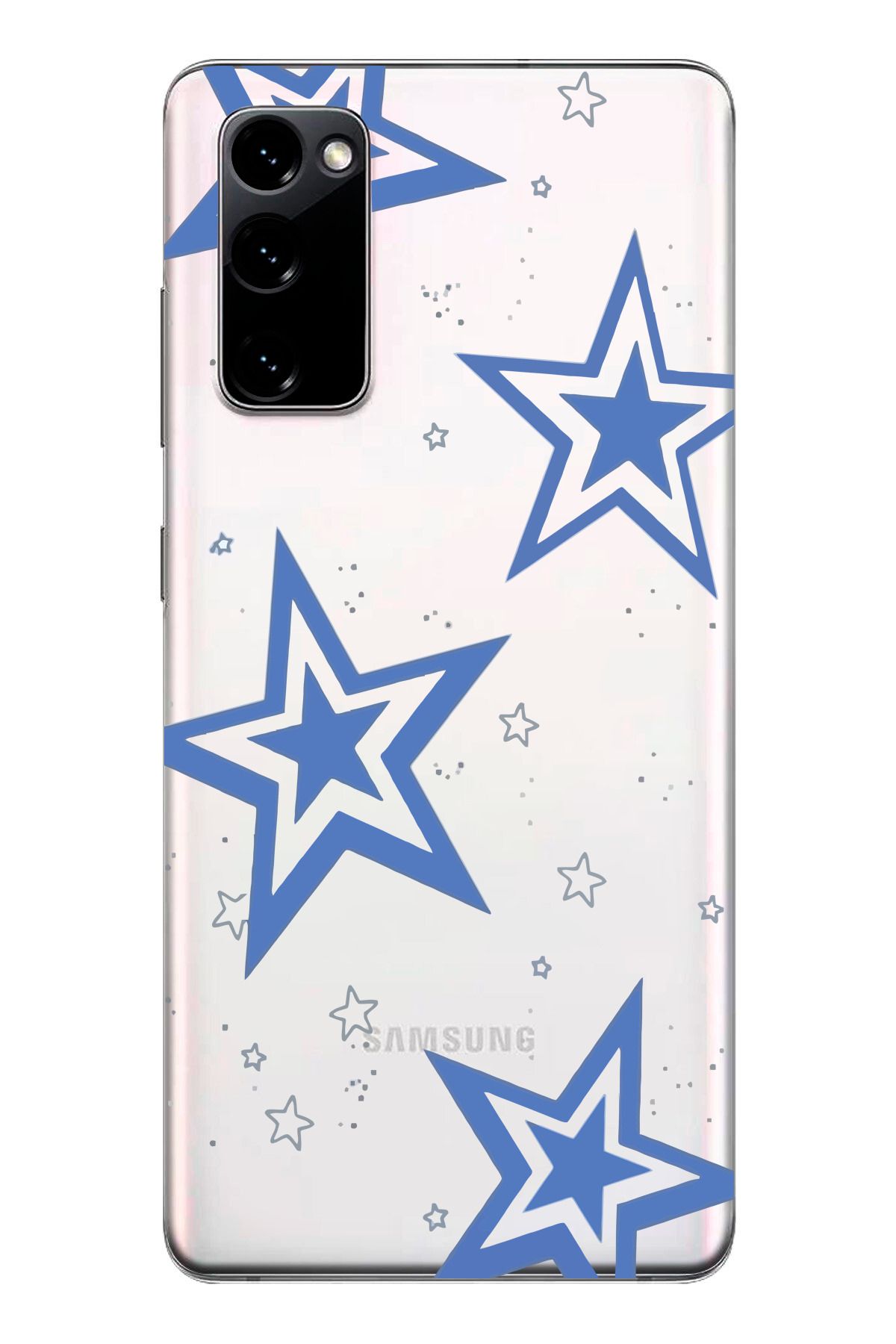 moonset Samsung Galaxy S20 FE Uyumlu Yıldız Tasarımlı Baskılı Şeffaf Telefon Kılıfı