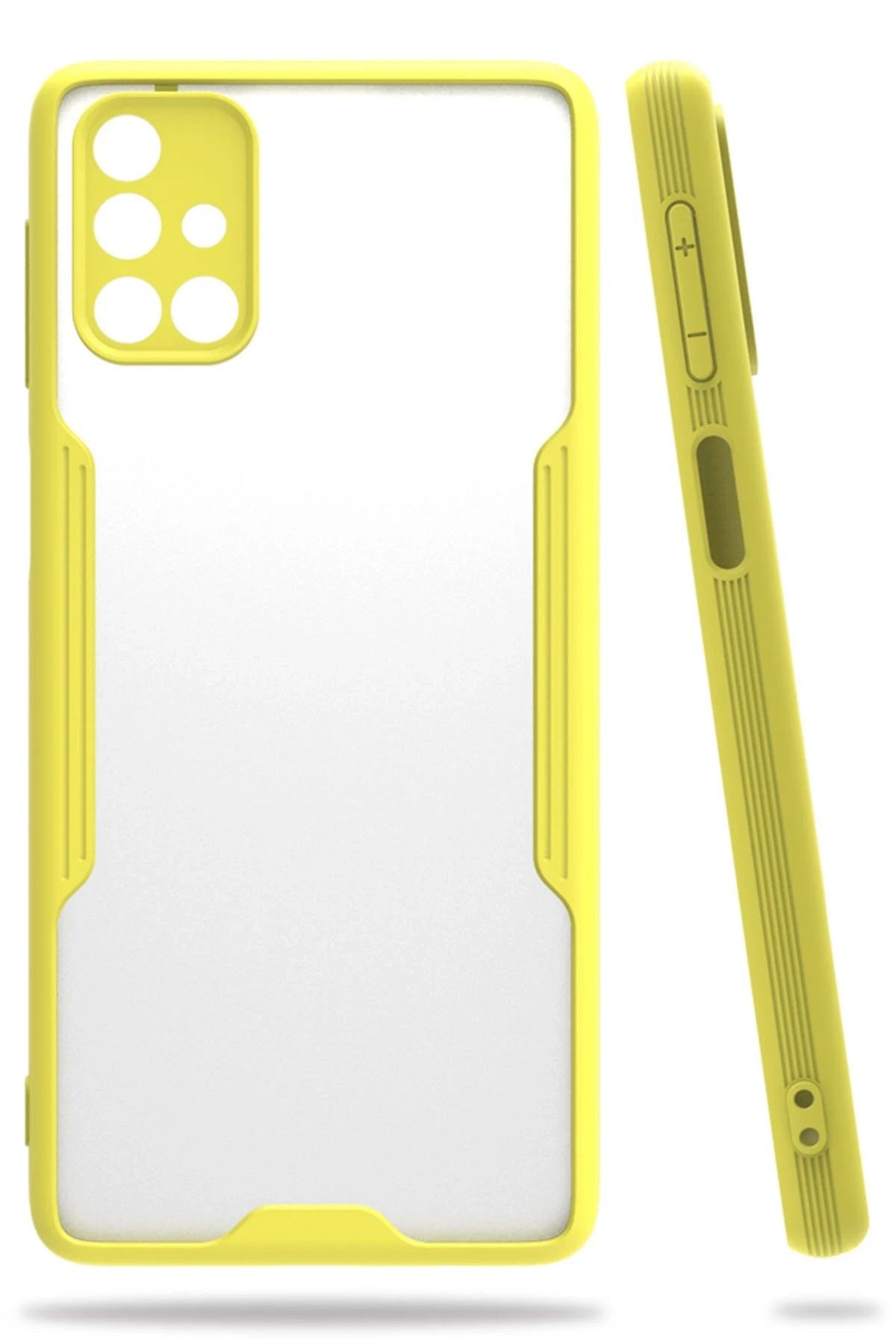 NewFace Samsung Galaxy M31S Kılıf Platin Silikon - Sarı BSTMY