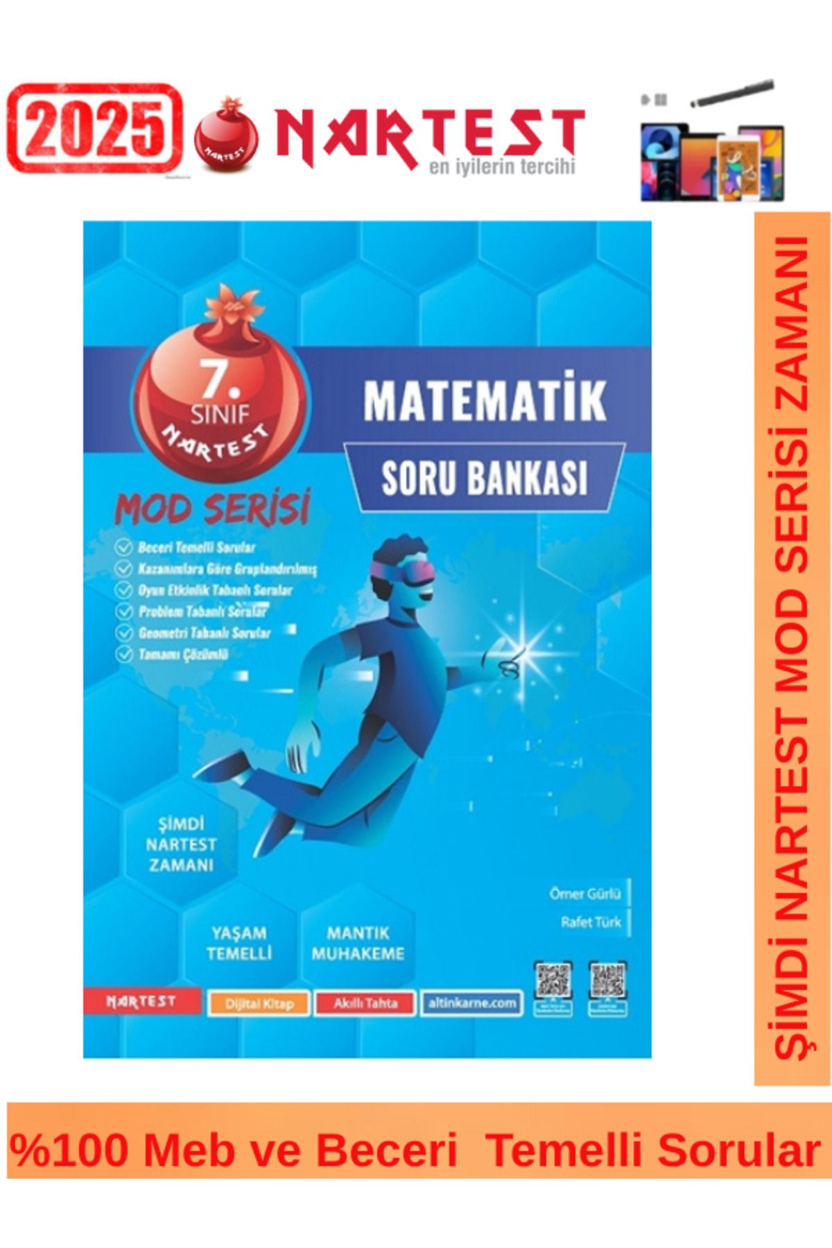 Fenomen Yayıncılık Nartest 2025 7.Sınıf Mod Serisi Matematik Video Çözümlü Soru Bankası+Android Kalem