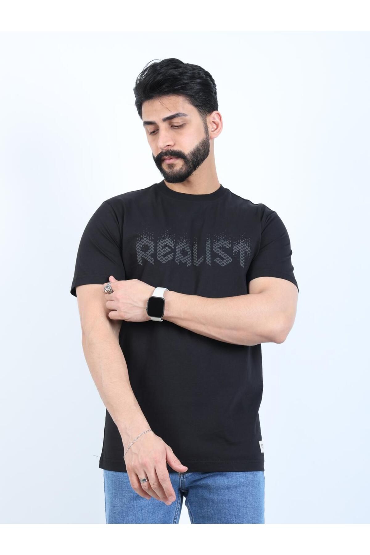 twentyfive25 Erkek Relaxed Fit Bisiklet Yaka Baskılı Tişört