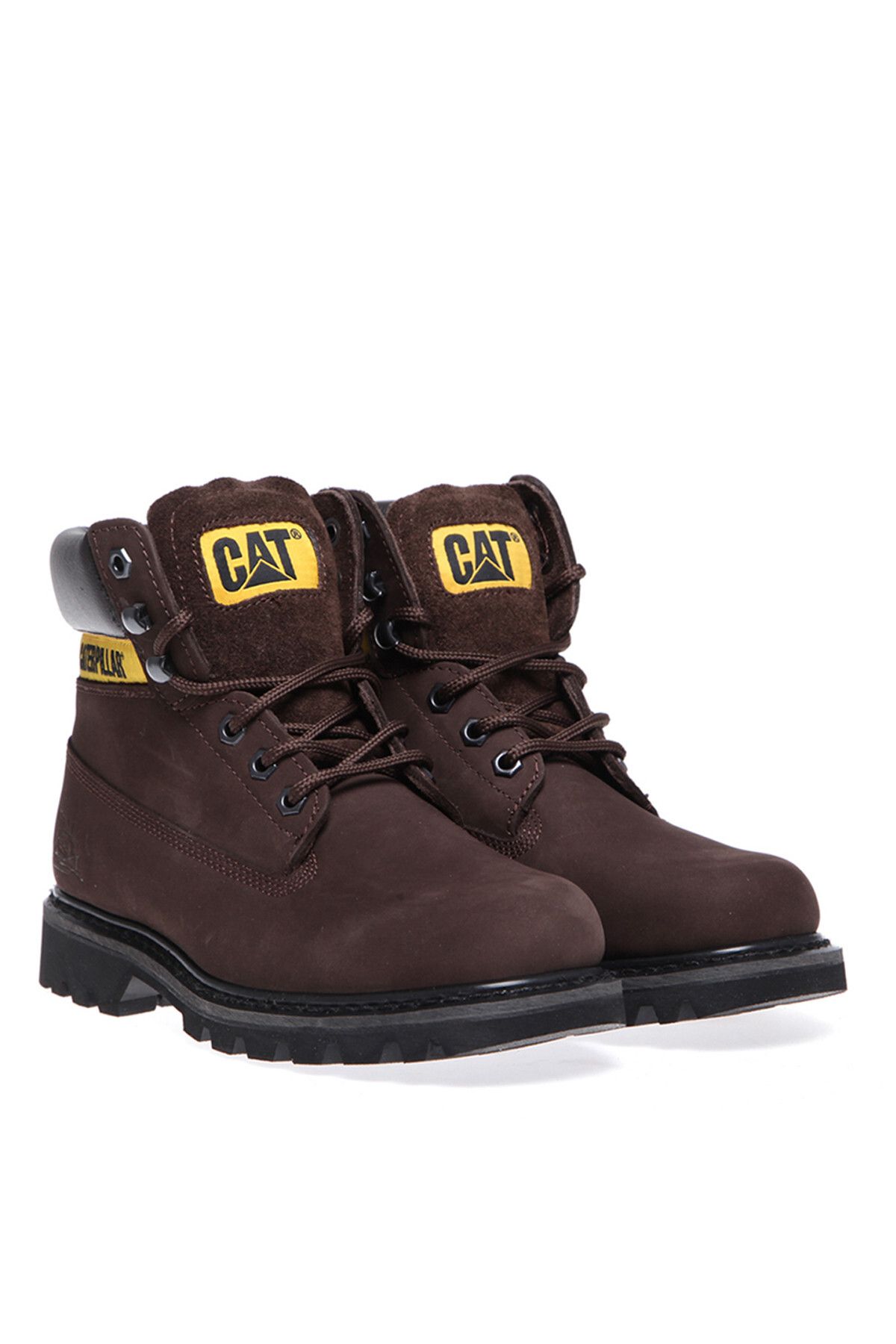 چکمه و بوت چند رنگ مردانه Nubuck شکلاتی 015M100031 اورجینال Cat