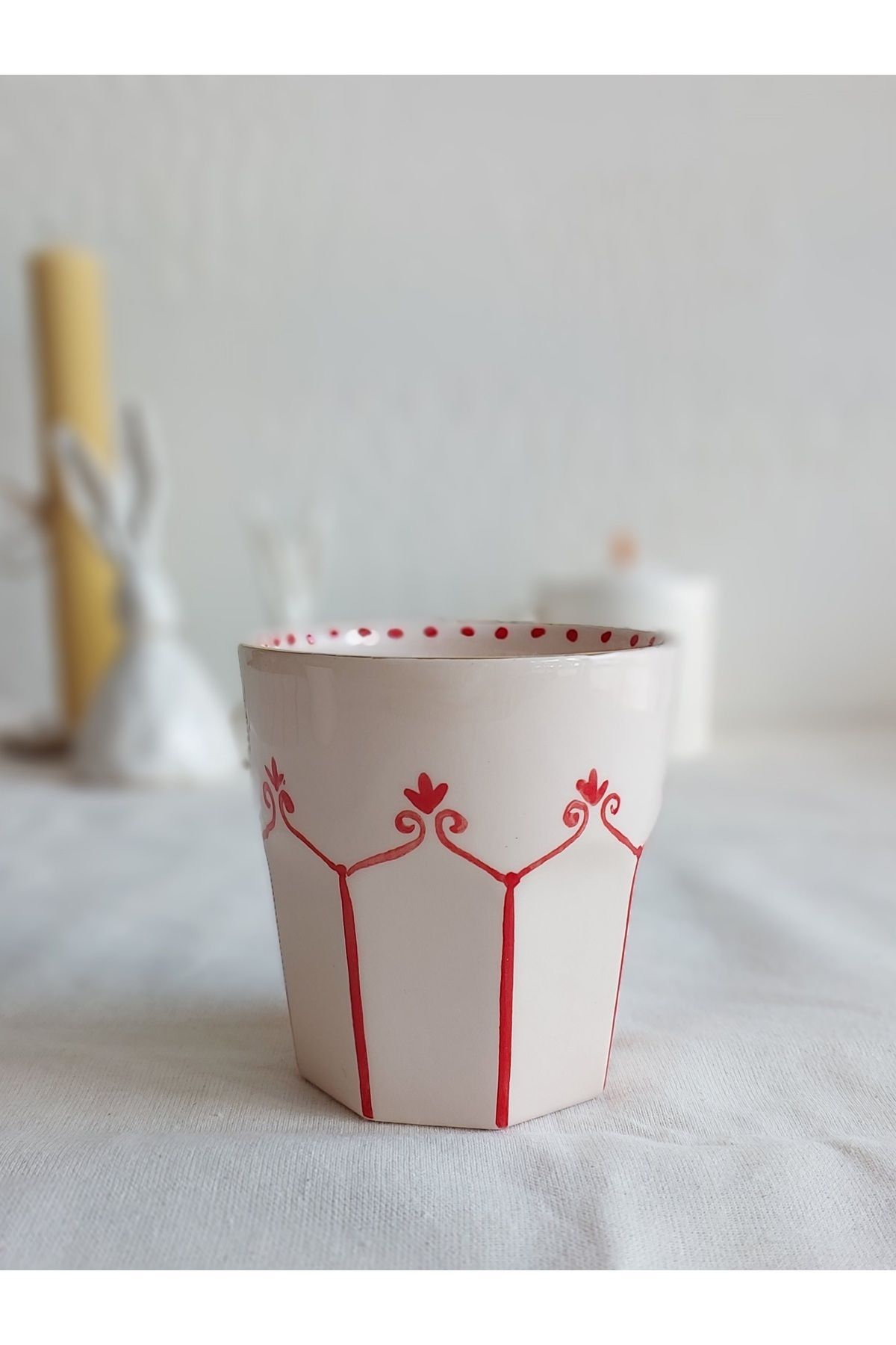 Handmade Etnik desenli kahve fincanı/El yapımı 150ml kahve fincanı