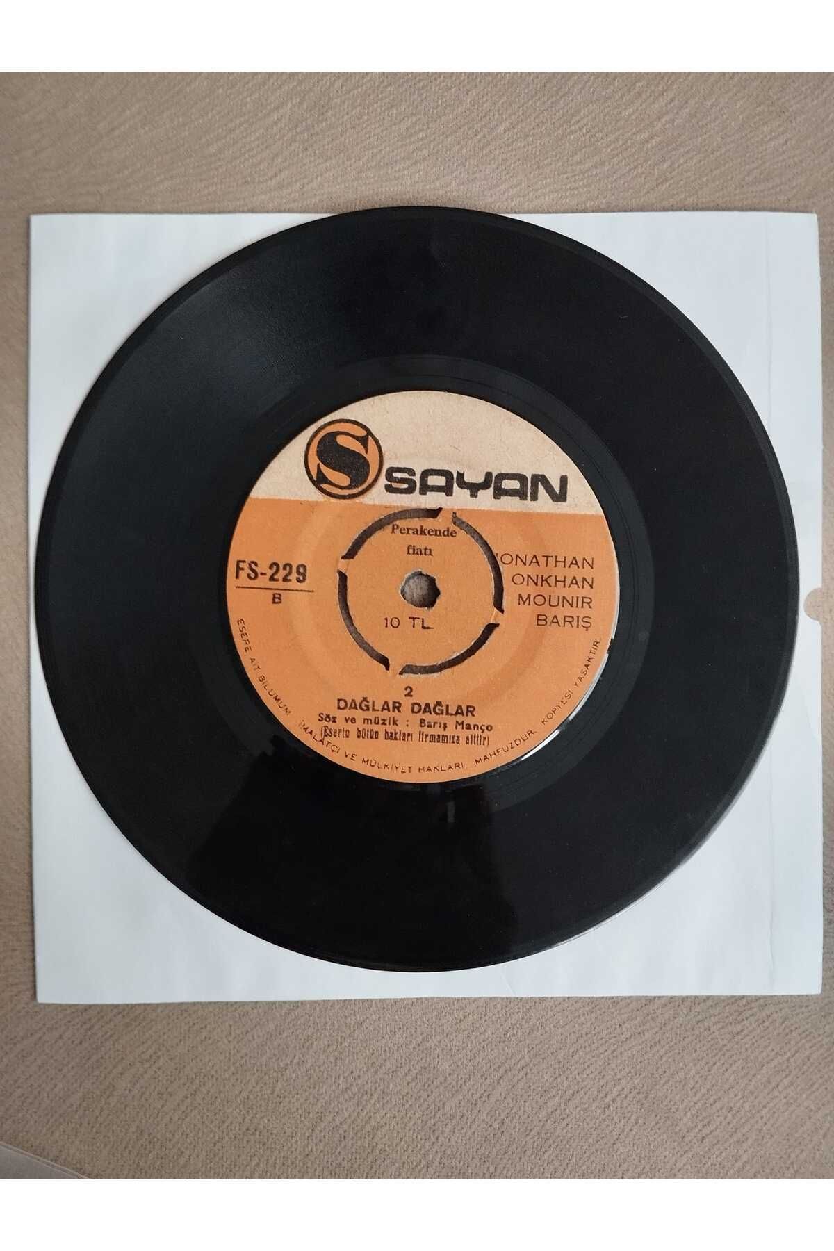 Plakperest Barış Manço, Cüneyd Orhon – Dağlar Dağlar - 1970 Türkiye Basım 45 lik Plak-2.el