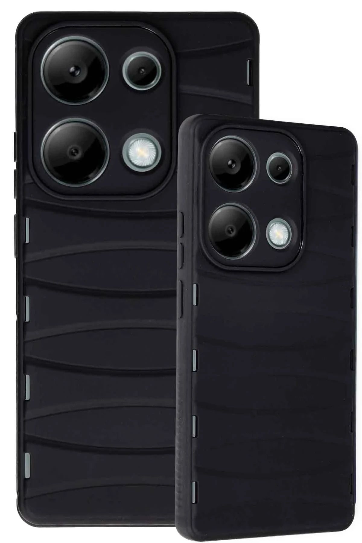 NewFace Xiaomi Redmi Note 13 Pro 4G Kılıf Bibercas Silikon Kapak - Siyah SVLRS