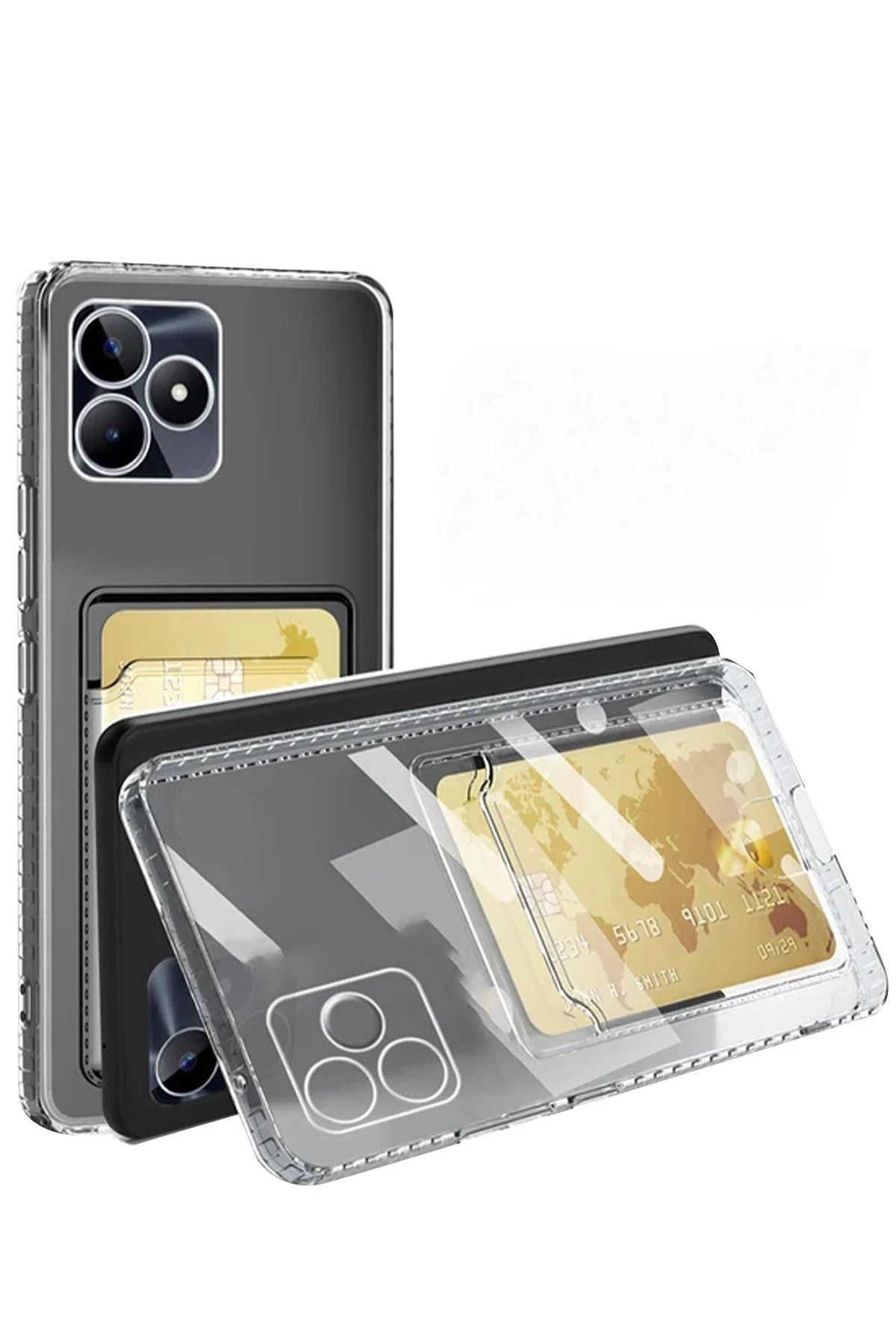 NewFace Realme Note 50 4G Kılıf Kart Şeffaf Silikon - Şeffaf BSTMY