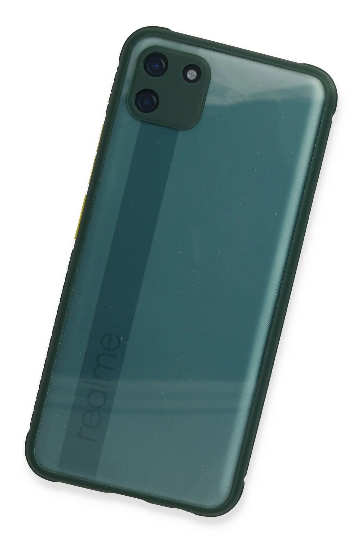 NewFace Realme C11 Kılıf Miami Şeffaf Silikon - Koyu Yeşil BSTMY