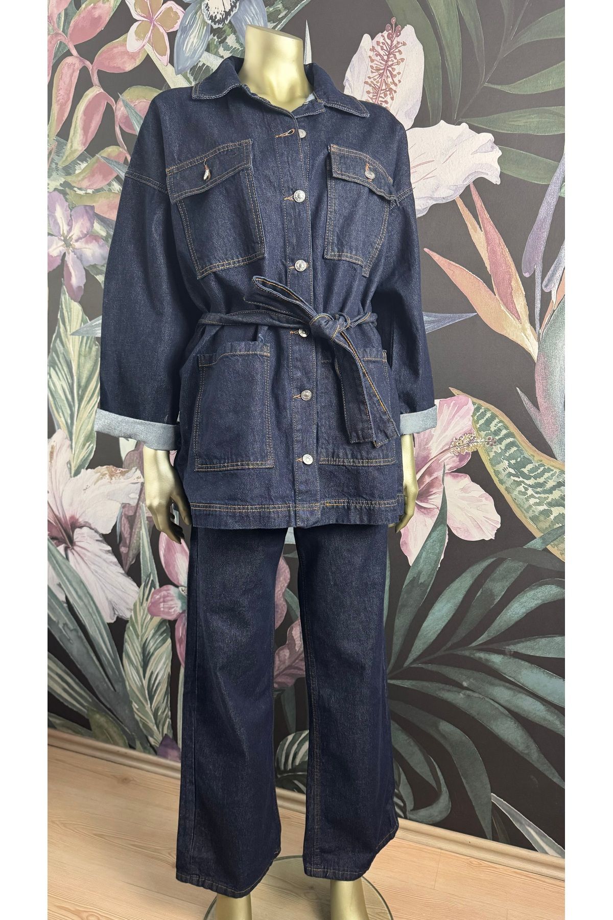 Büşra Butik Uzun denim takım