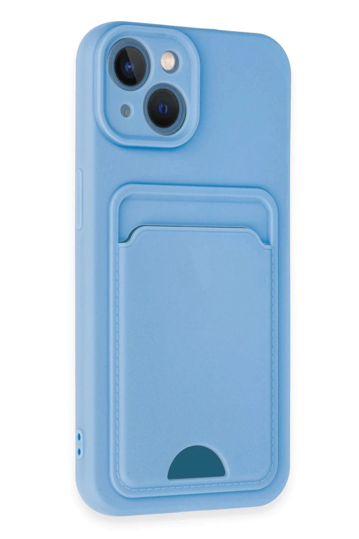 NewFace iPhone 13 Kılıf Kelvin Kartvizitli Silikon - Mavi BSTMY