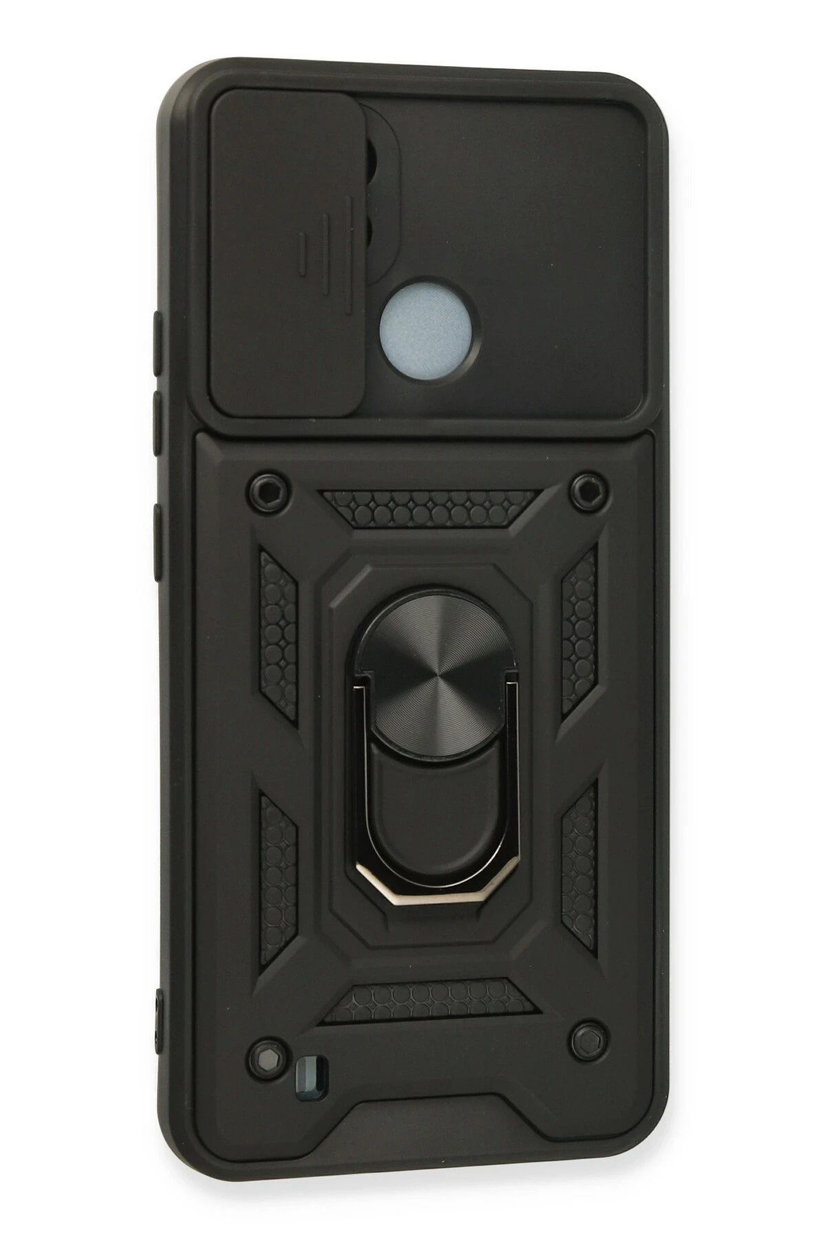 NewFace Realme C11 2021 Kılıf Pars Lens Yüzüklü Silikon - Siyah BSTMY