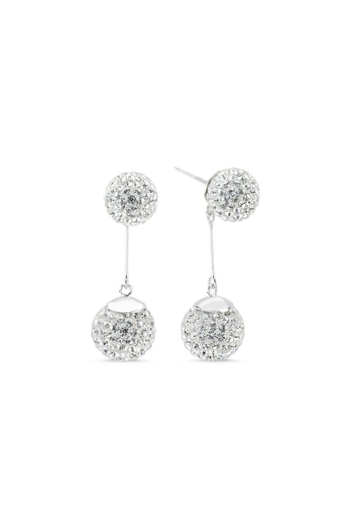 aserimo Kristal Taşlı Top Sallantılı Küpe