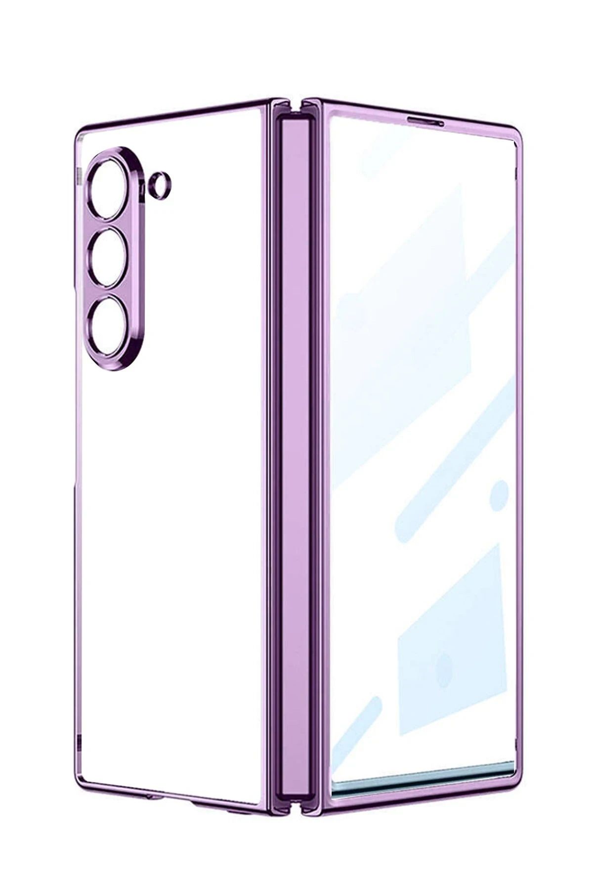 NewFace Samsung Galaxy Z Fold 5 Kılıf Fold Element Kapak - Mor BSTMY