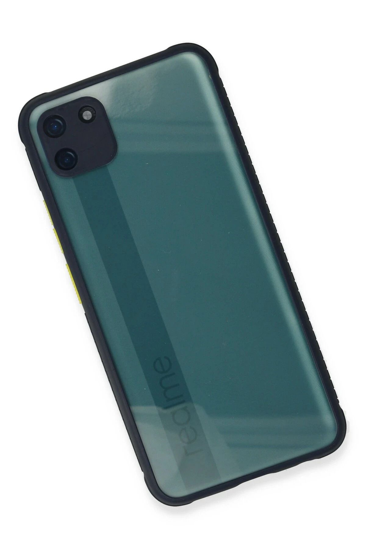NewFace Realme C11 Kılıf Miami Şeffaf Silikon - Lacivert BSTMY
