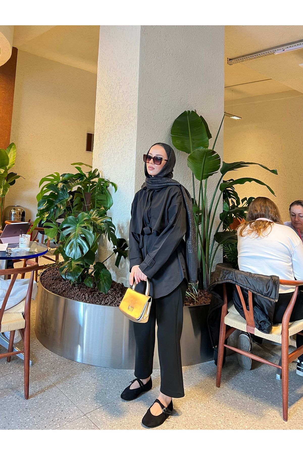 tumabutik Belden Bağlamalı Robalı Gömlek