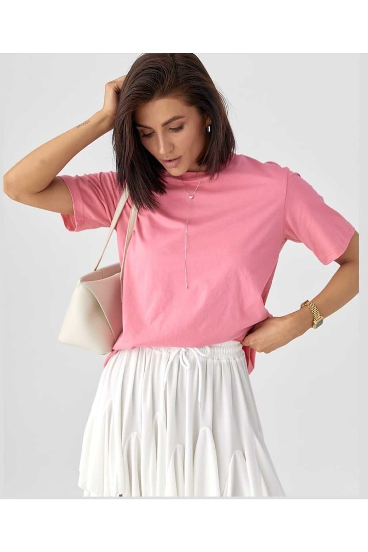 VivaJoy Kadın Uzun Basic Örme T-shirt