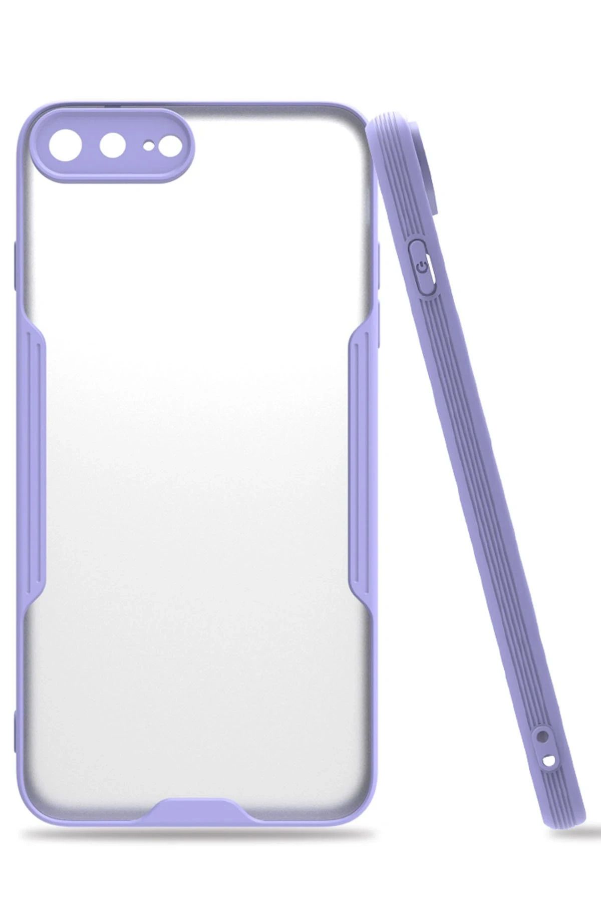 NewFace iPhone 7 Plus Kılıf Platin Silikon - Lila BSTMY