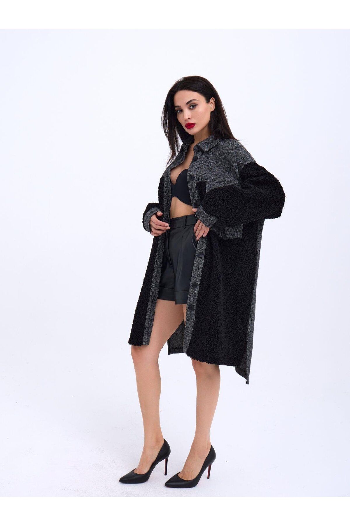 ARUZ MODA 6698 UZUN GÖMLEK-SİYAH
