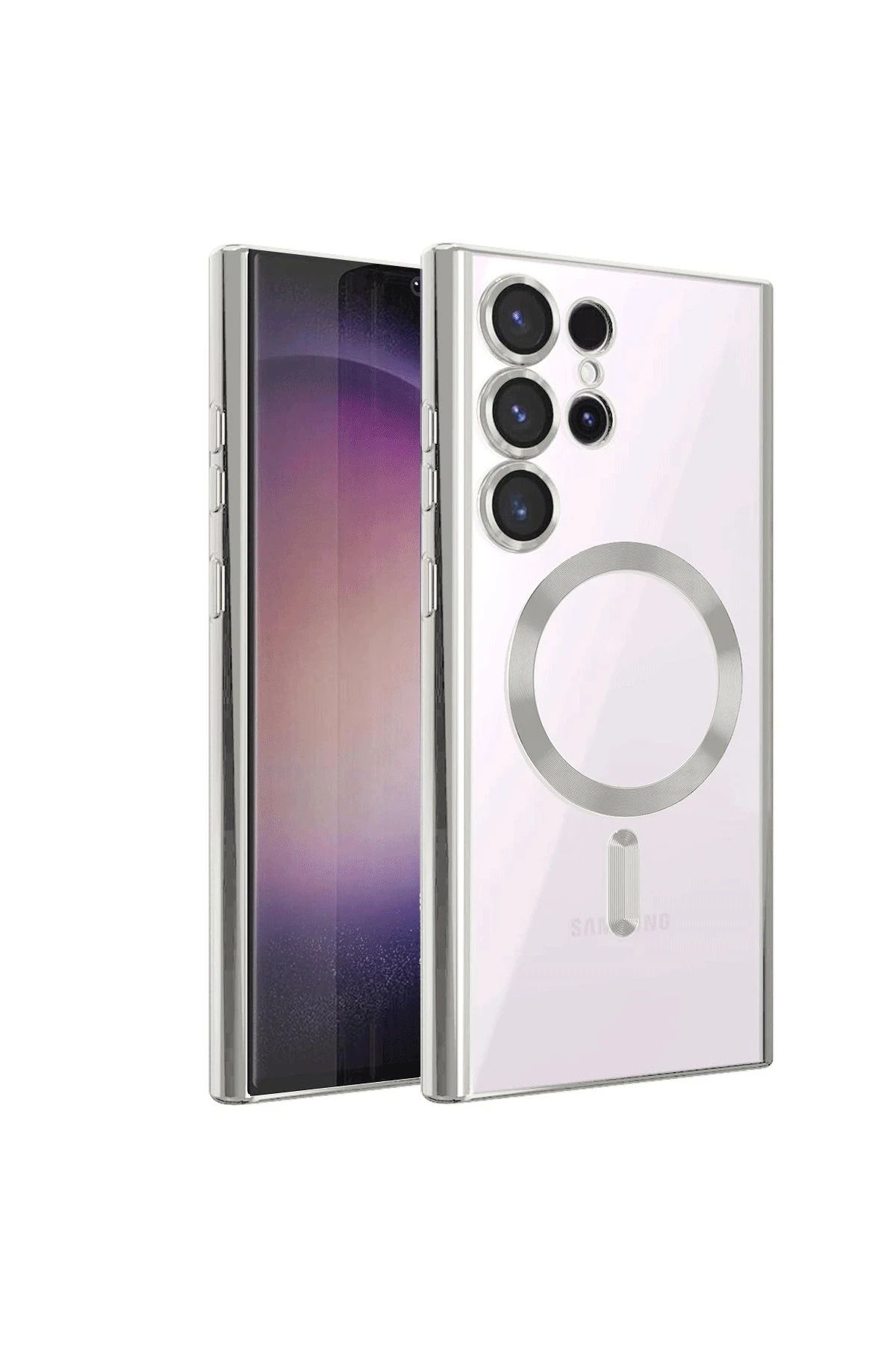 NewFace Samsung Galaxy S22 Ultra Kılıf Kross Magneticsafe Kapak - Titan Gri BSTMY