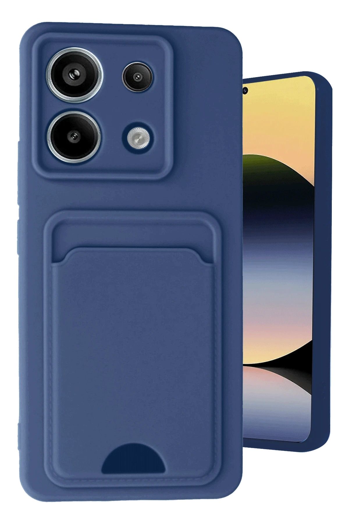 NewFace Xiaomi Redmi Note 13 Pro 5G Kılıf Kelvin Kartvizitli Silikon - Lacivert DPMAH