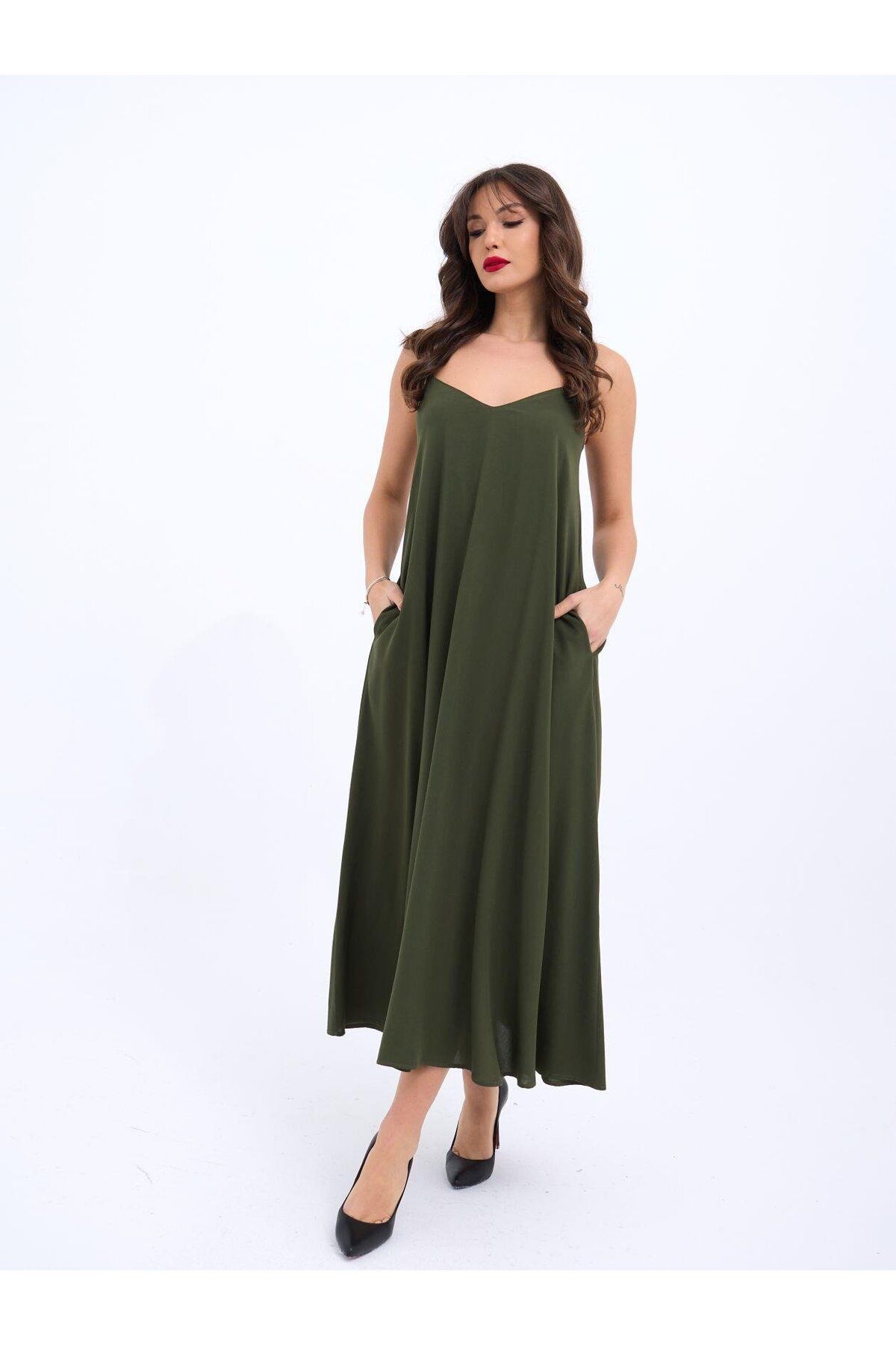 ARUZ MODA 6250 ELBİSE-HAKİ