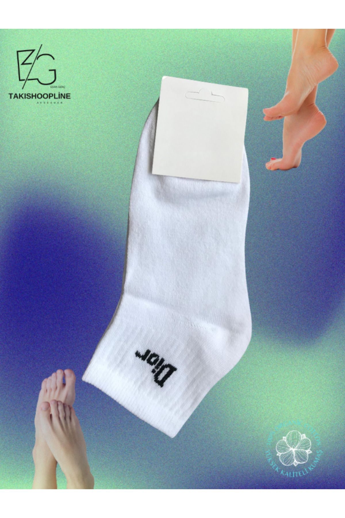 Takıshoopline Unisex Babet Çorap %100 Cotton