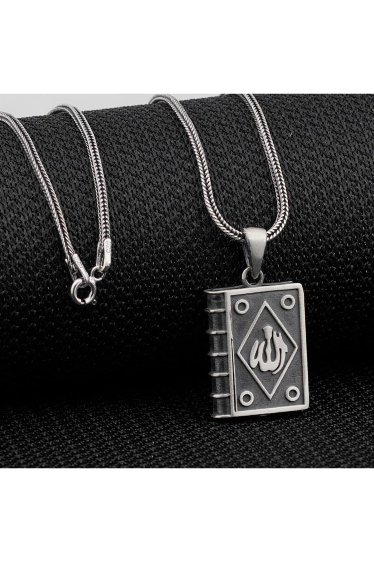 MODA925 925 Ayar Gümüş Allah Yazılı Cevşen Muska Kabı Kolye